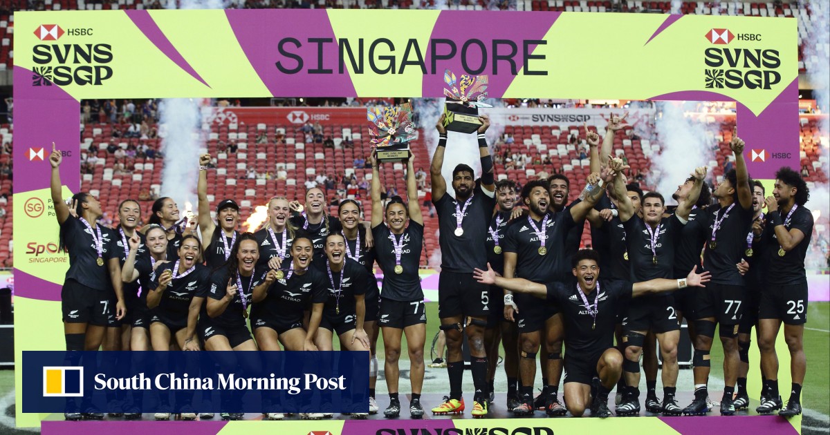 Singapore Sevens: kegembiraan ganda bagi Kiwi, yang meletakkan penanda Olimpiade, saat Argentina memenangkan gelar seri dunia pertama